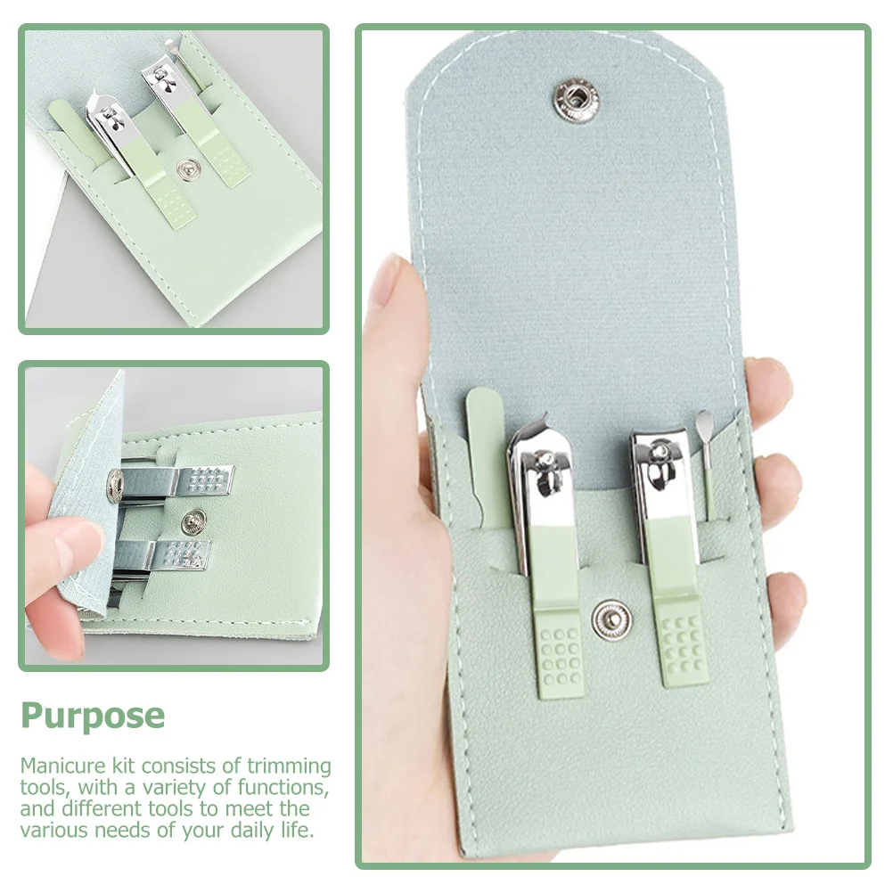 ชุดกรรไกรตัดเล็บ 3 ชิ้น ชุดทำเล็บเหล็กกล้าคาร์บอน ทนทาน พร้อมกล่องเก็บสำหรับพกพา ชุดอุปกรณ์ดูแลเล็บมือแบบมืออาชีพ