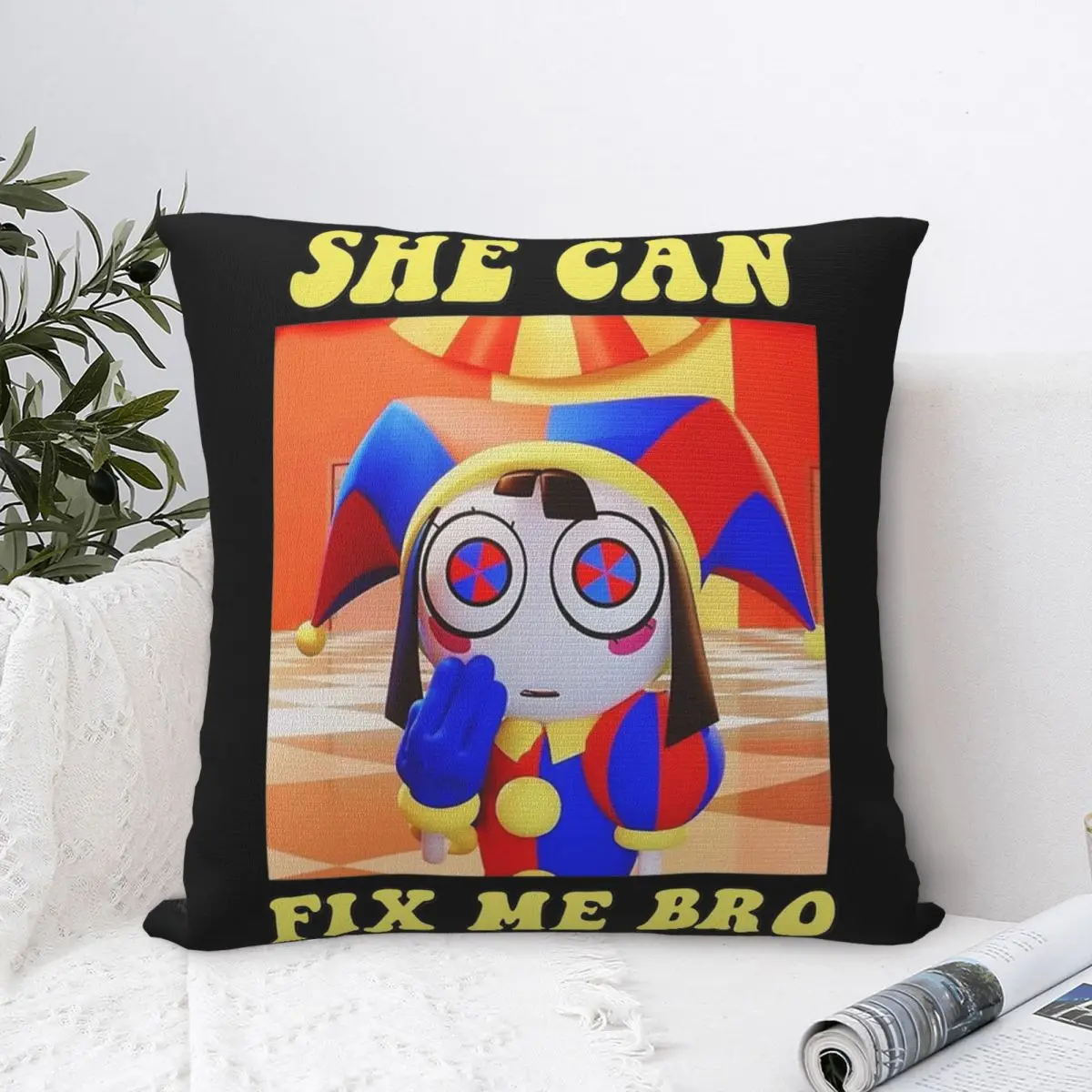 The Amazing Digital Circus Pomni Pillow Cases Cushion Covers Awesome Polyester Decorative Pillowcover for Bed 18