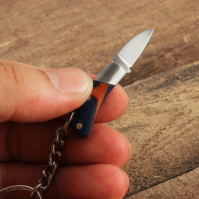 Stainless Steel Unboxing Mini Knife Sharp Portable Folding Small Blade Portable Keychain Hanging Outdoor Camping Ring Knife