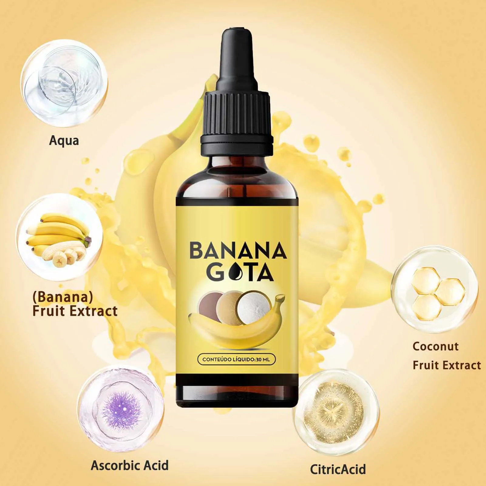 30ml/60ml Banana Liquid Drops Fat Burning Slimming Drops for Female Male Full Body Shaping