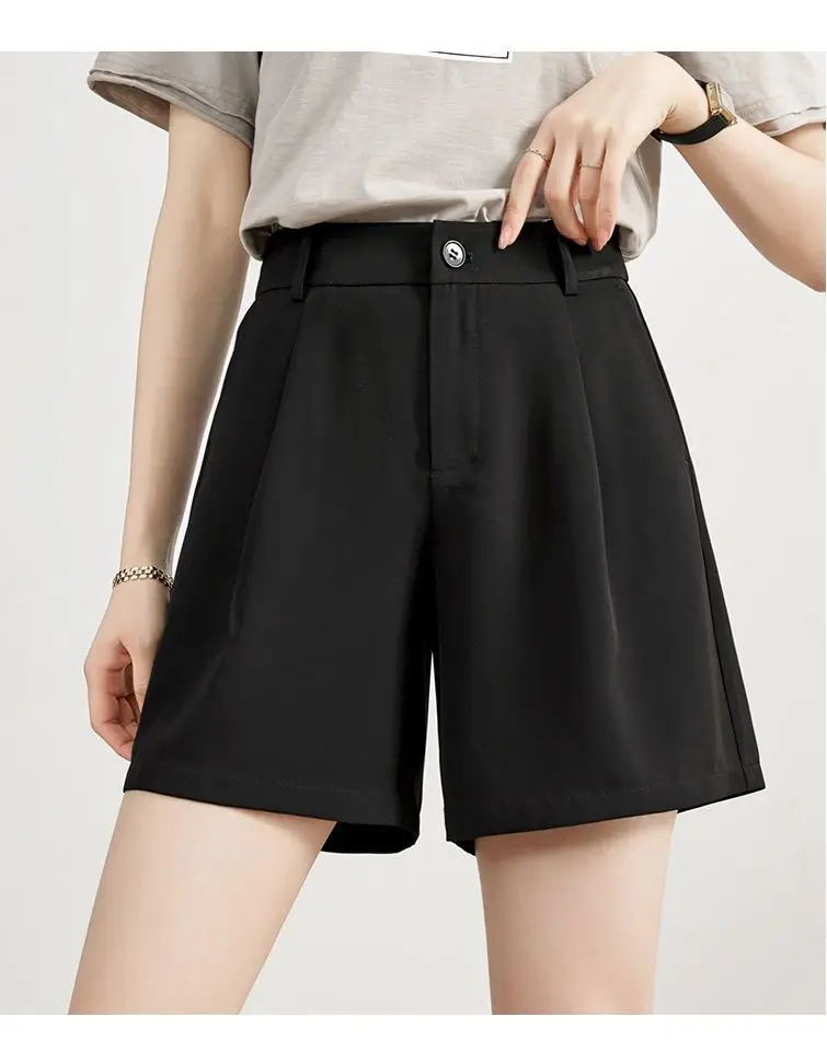 

Korea Black Suit Shorts Women Thin Loose 2023 Summer New Casual Slim High Waist Bottomed Skirt Pants Simple Wild New