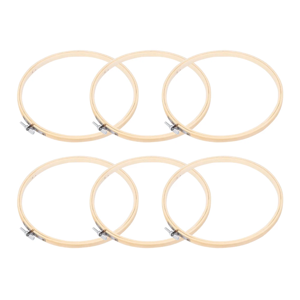 

6pcs Embroidery Hoops Bamboo Circle Cross Stitch Wooden Frame DIY Sewing Set Eco Friendly Premium Quality