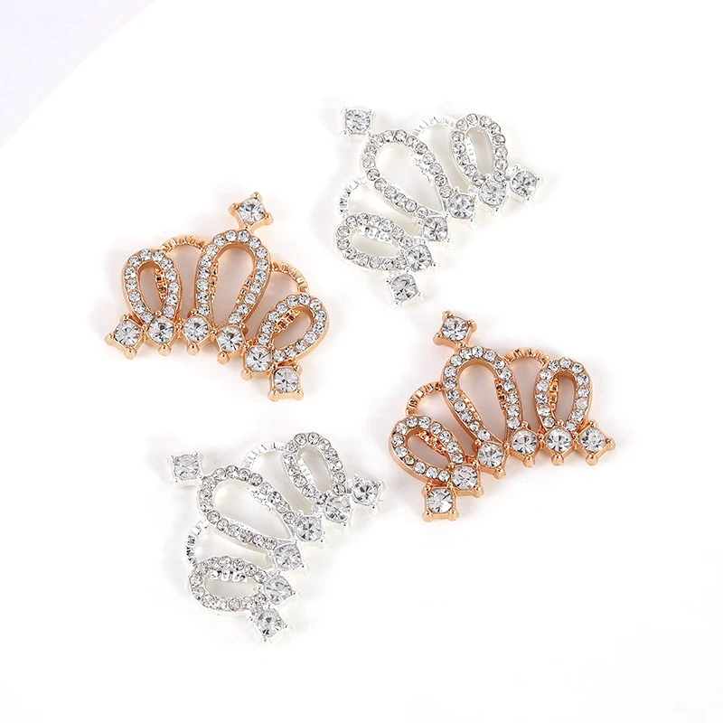 5Pcs 22*24mm 절묘한 라인 석 크라운 합금 쥬얼리 액세서리 Diy 웨딩 의류 활 장식 액세서리