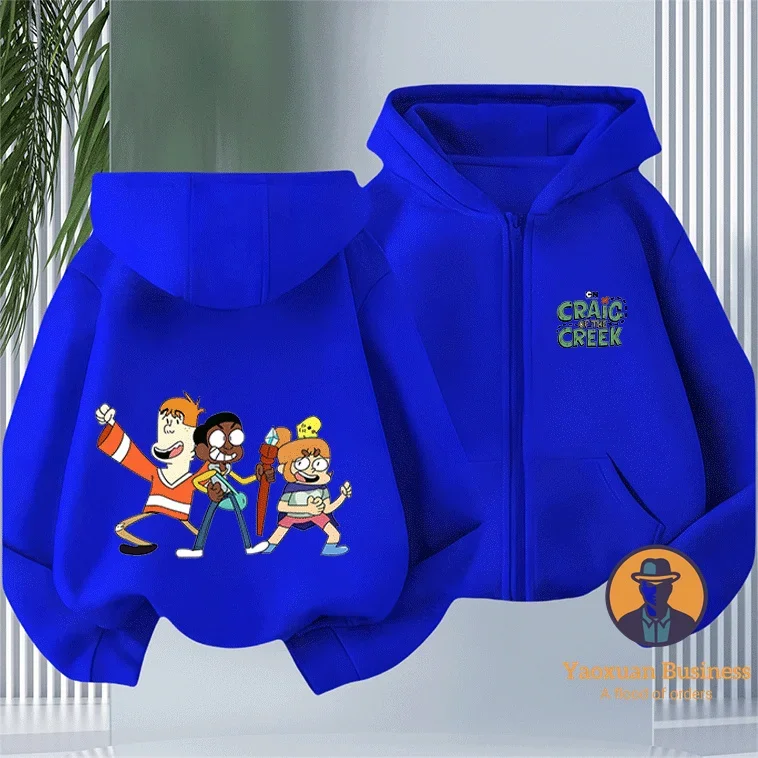 الحديثة كريج تاكر الفتيات الأطفال زمم هوديي لطيف الكرتون طباعة يندبروف الدافئة الخريف الشتاء جديد #1