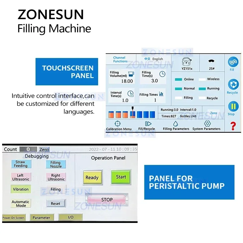 Zonesun ماكينة تعبئة وختم قش العسل الأوتوماتيكية ماكينة تعبئة عصا العسل ماكينة حشو السائل ZS-FSHS21