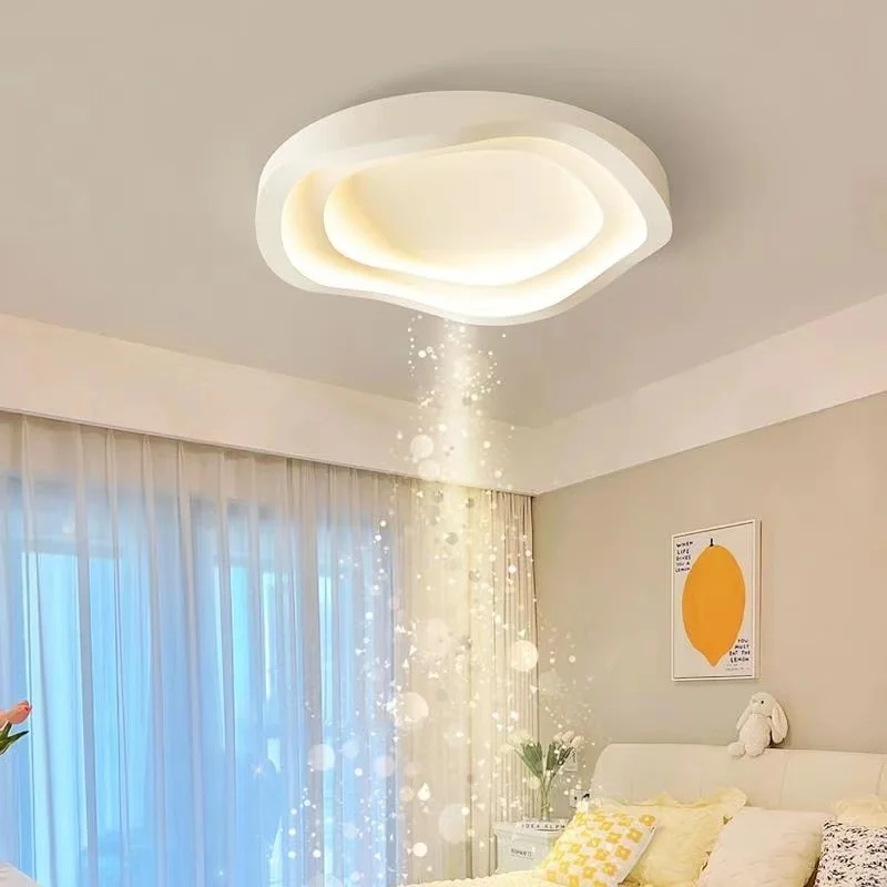 Modern Creative White Circular Bedroom LED Ceiling Light Dimming Chandelier Ceiling Lamp for Living Room Dining Lighting Fixture