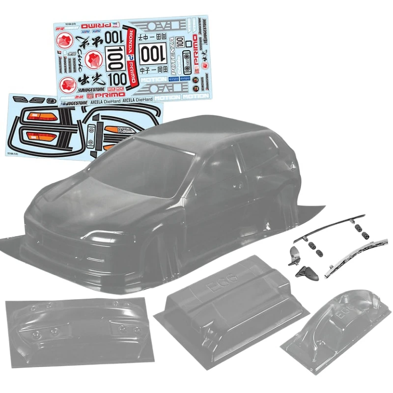 

TC136 1/10 Pandem Hond EG6 Clear body shell 200mm for RC Touring car 257mm Wheelbase Tamiya tt01 tt02 Chassis Kyosho 3Racing