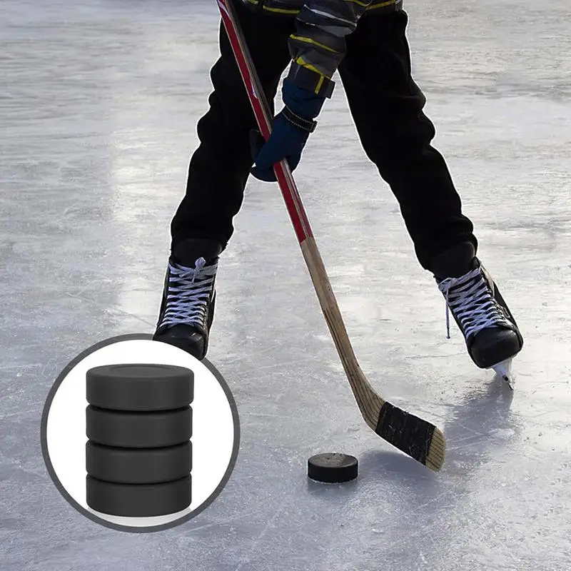 Ice Hockey Practice Pucks 4 Pcs Floor Hockey Pucks Official Regulation Size Mini Hockey Pucks For Ice Hockey Training Classic