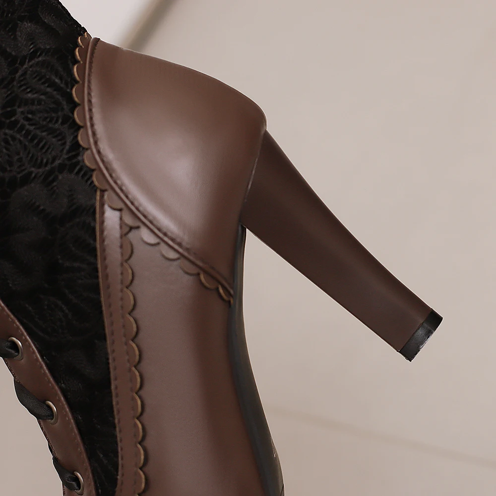 أحذية شتوية جديدة لعام 2025 باللون الأبيض والأسود للنساء أحذية عالية للركبة أحذية مثيرة بكعب عالي أحذية للسيدات مقاس كبير 11 43 48 50 #6