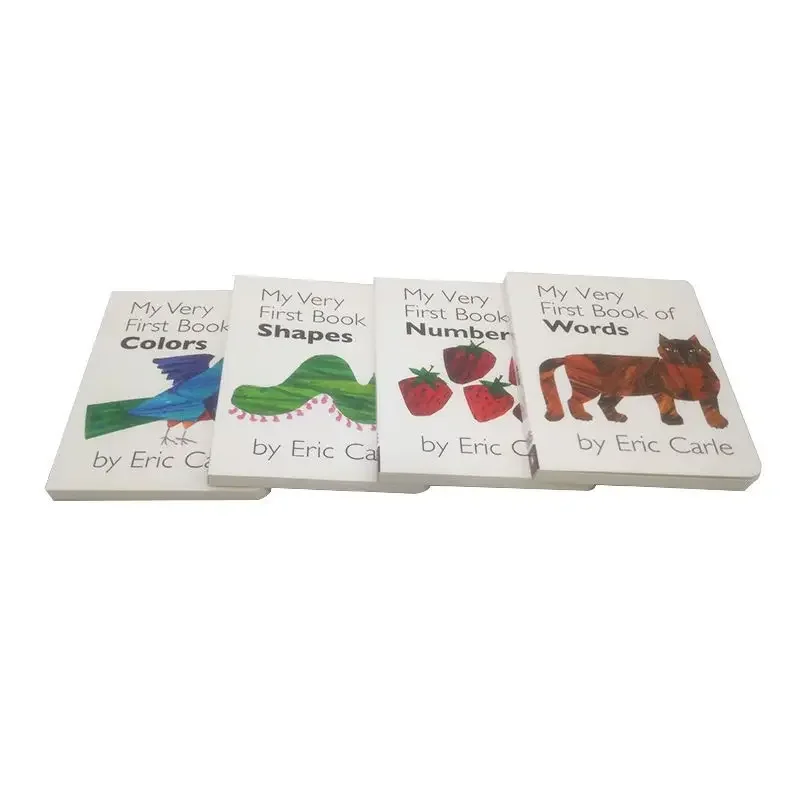 Inglês Story Book for Children, Minha Primeira Biblioteca, Ser Leitor, Brinquedo Educação Infantil, 4 Livros por Conjunto