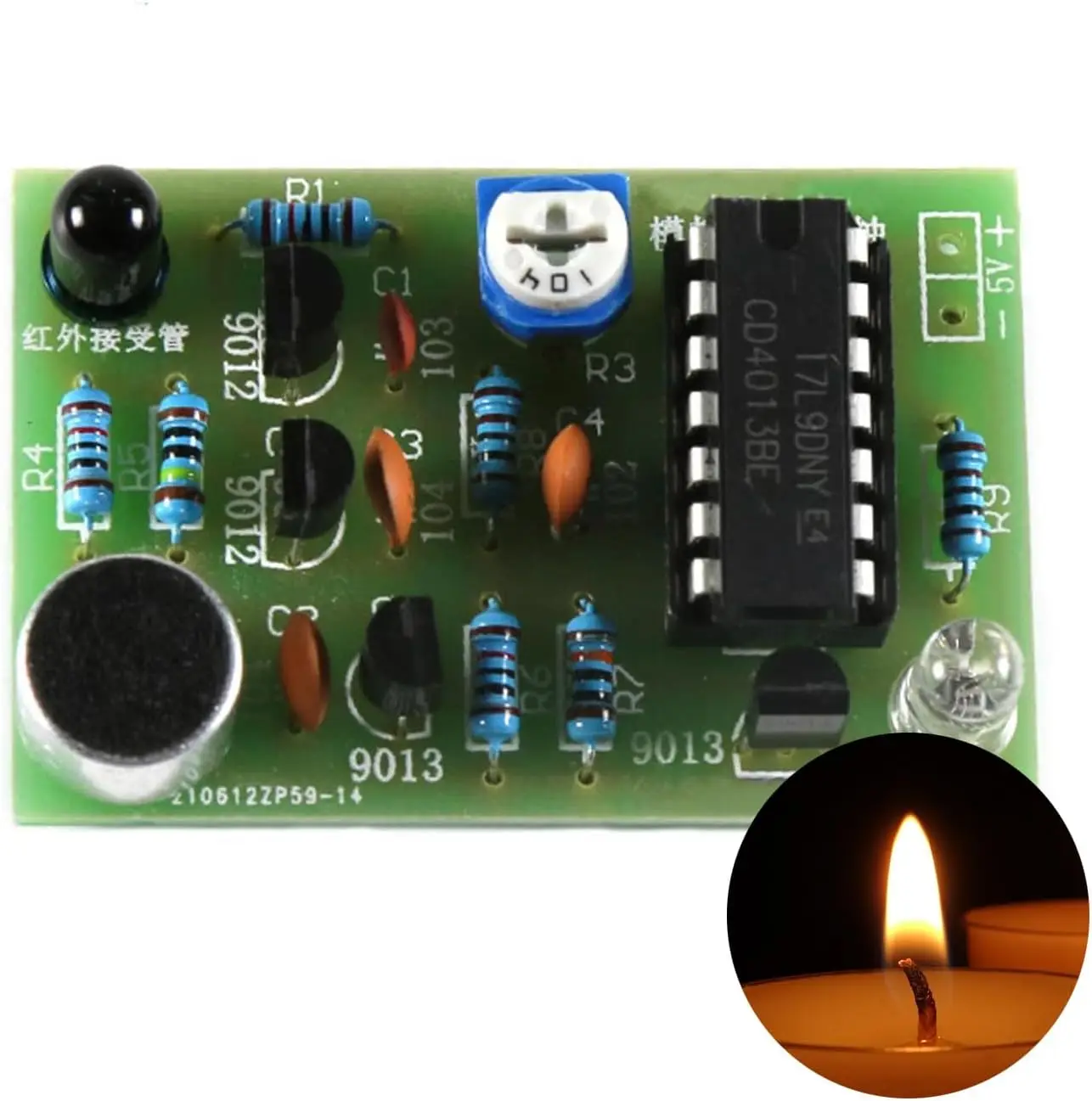 Kit de bricolage Module bougies électroniques analogiques + contrôle de soufflage Simulation bougie Suite Trousse minuterie Componentes Eletronico