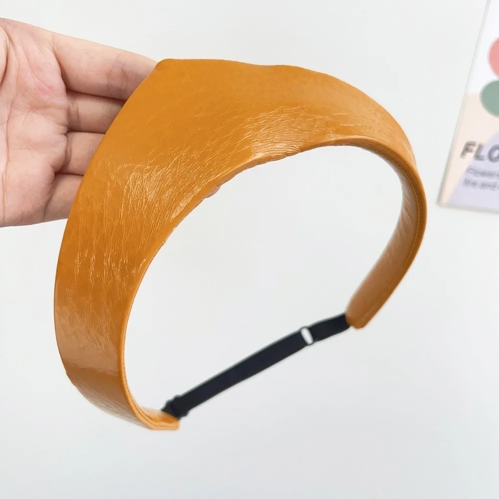 Vintage Adjustable Women Headband Anti Slip European and American Crown Hairband Leather Hair Hoop Ladies Headwear