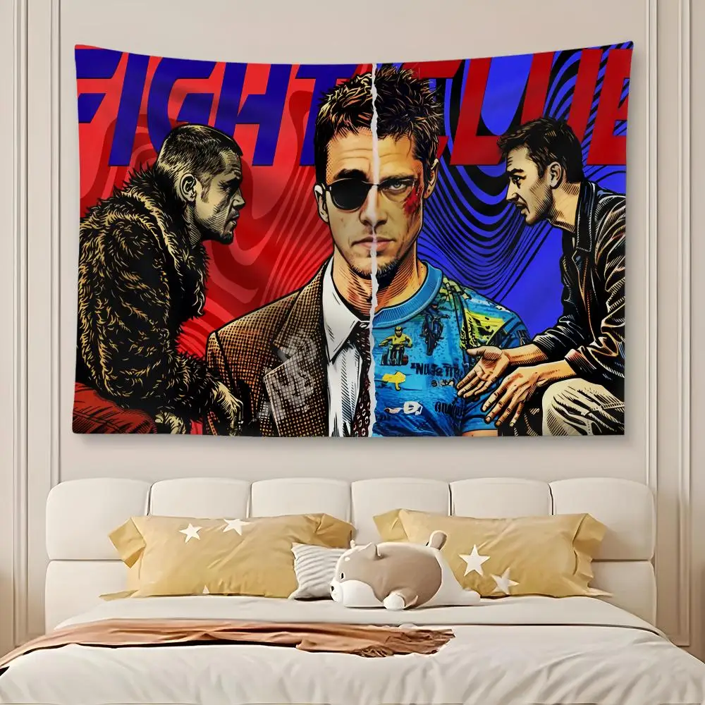 Movie F-Fight Club Tapestry Art Decor Banner Microfiber Backdrop for Bedroom Living Room Bar Garden Party