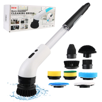 Handheld Electric Cleaning Brush Bathtub Brush 9-in-1 USB Type Kitchen Cleaning Tool Bathroom Wash Brush Cleaner Sink