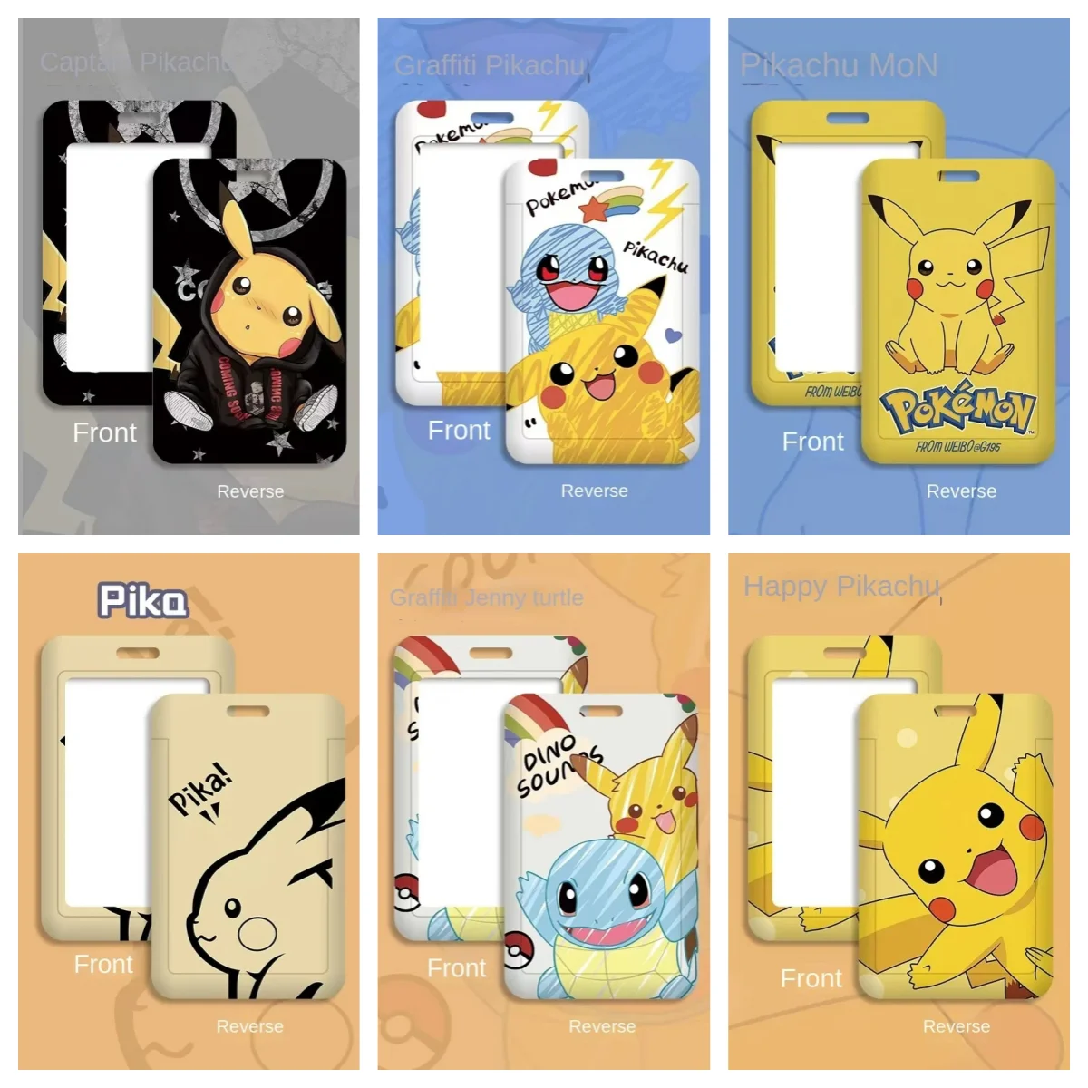 Kawaii Pokemon Pikachu Lanyard Kartenhalter Squirtle ID Kreditkarte Buskarte Studentenausweis Kunststoffgehäuse Zubehör Geschenke