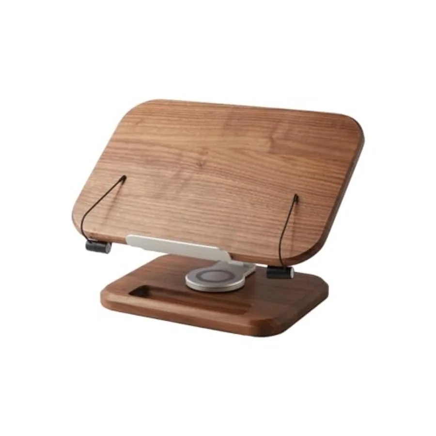 

Book Stand for Reading Adjustable Book Holder with 360° Swivel BaseandPage Clips Foldable Desktop Stand for Cookbook Fits All B