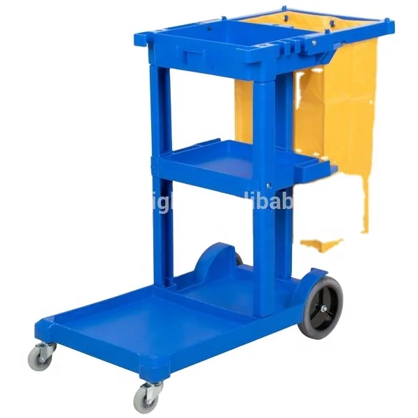 Hospital Janitorial Cart Hotel Folding Janitor Cart Housekeeping Mop Cleaning Trolley