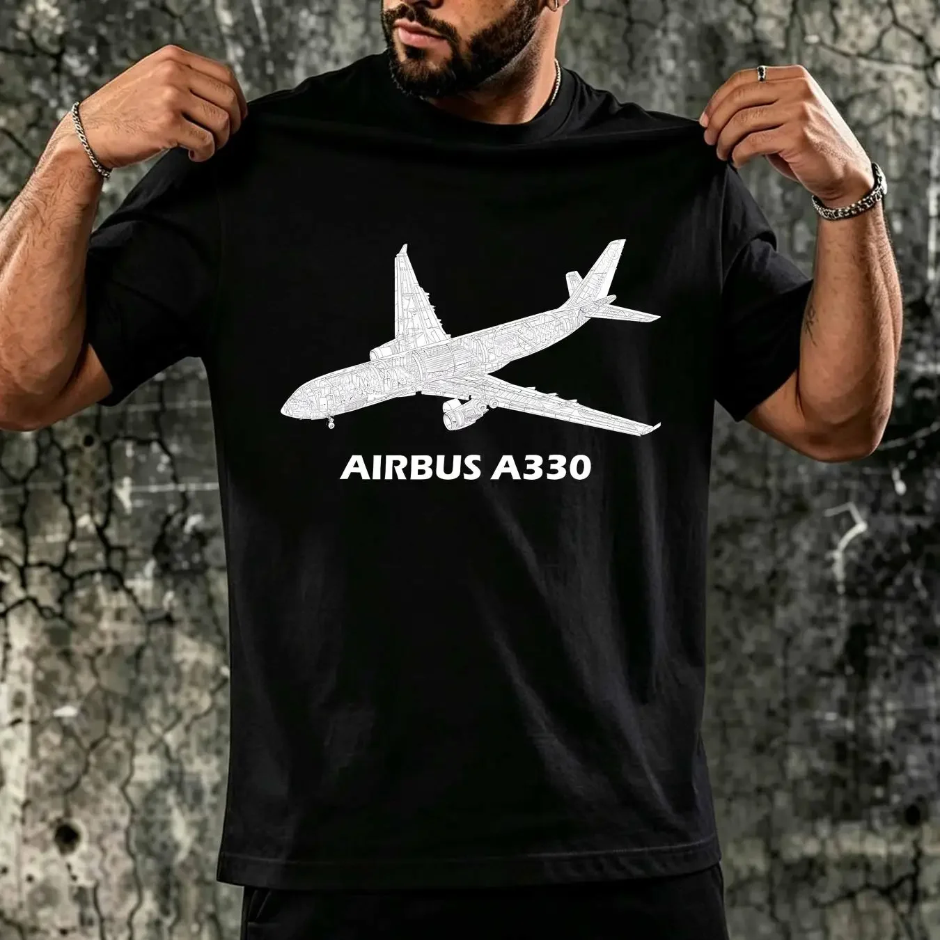 washed T Shirt Airbus A330 jet airplane cutaway aviation pilot gift long or short sleeves vintage Washed Versatile Stylish