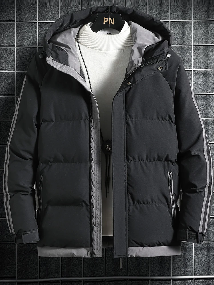 

Thiened Cotton Jaet for Men with Hood Winter Warm Outerwear Youth Faion TUCANO Brand China Made Zipper Closure