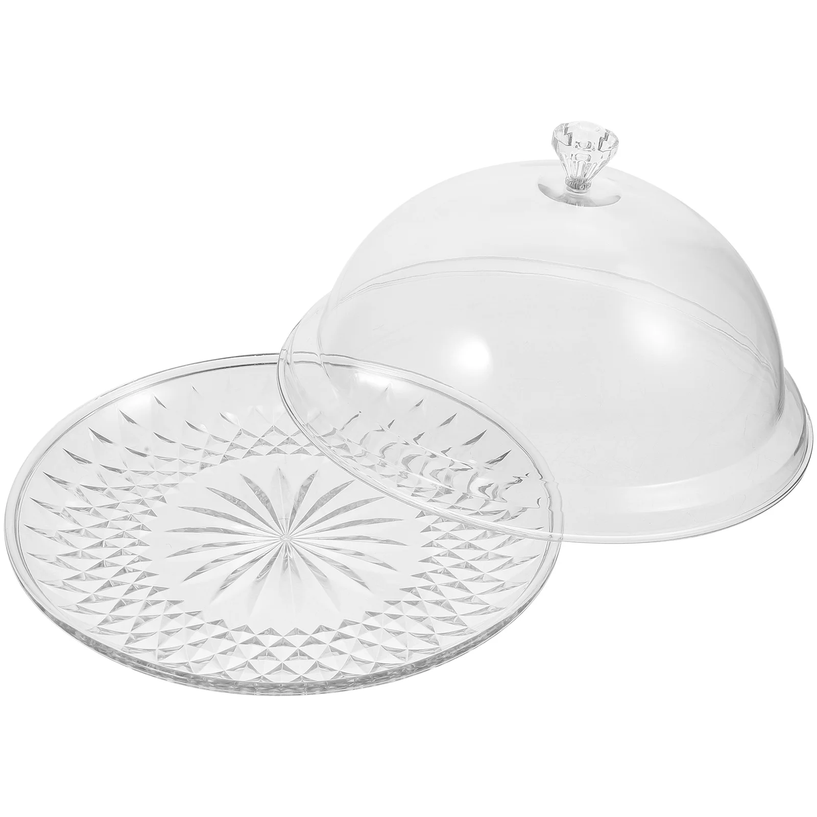 Cake Display Tray Holder with Lid Pastry Stand Cover Transparent The Pet Serving Platter Dome