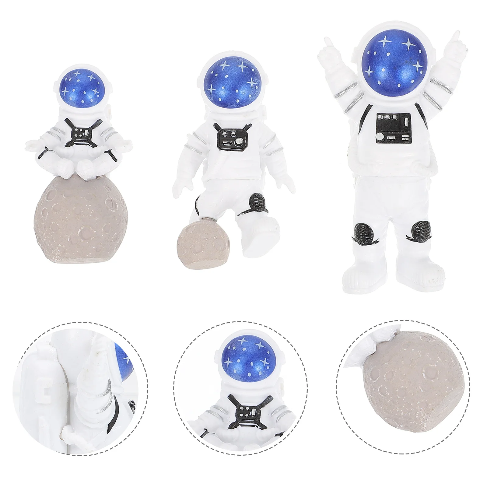 

3Pcs Astronaut Decor Resin Craft Desktop Decoration Creative Space Theme Home Party Adornment Astronaut Decor Resin Craft