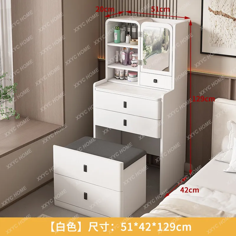 

LSmall apartment Cream wind New bucket cabinet Bedside table Integrated dressing table Solid wood storage cabinet