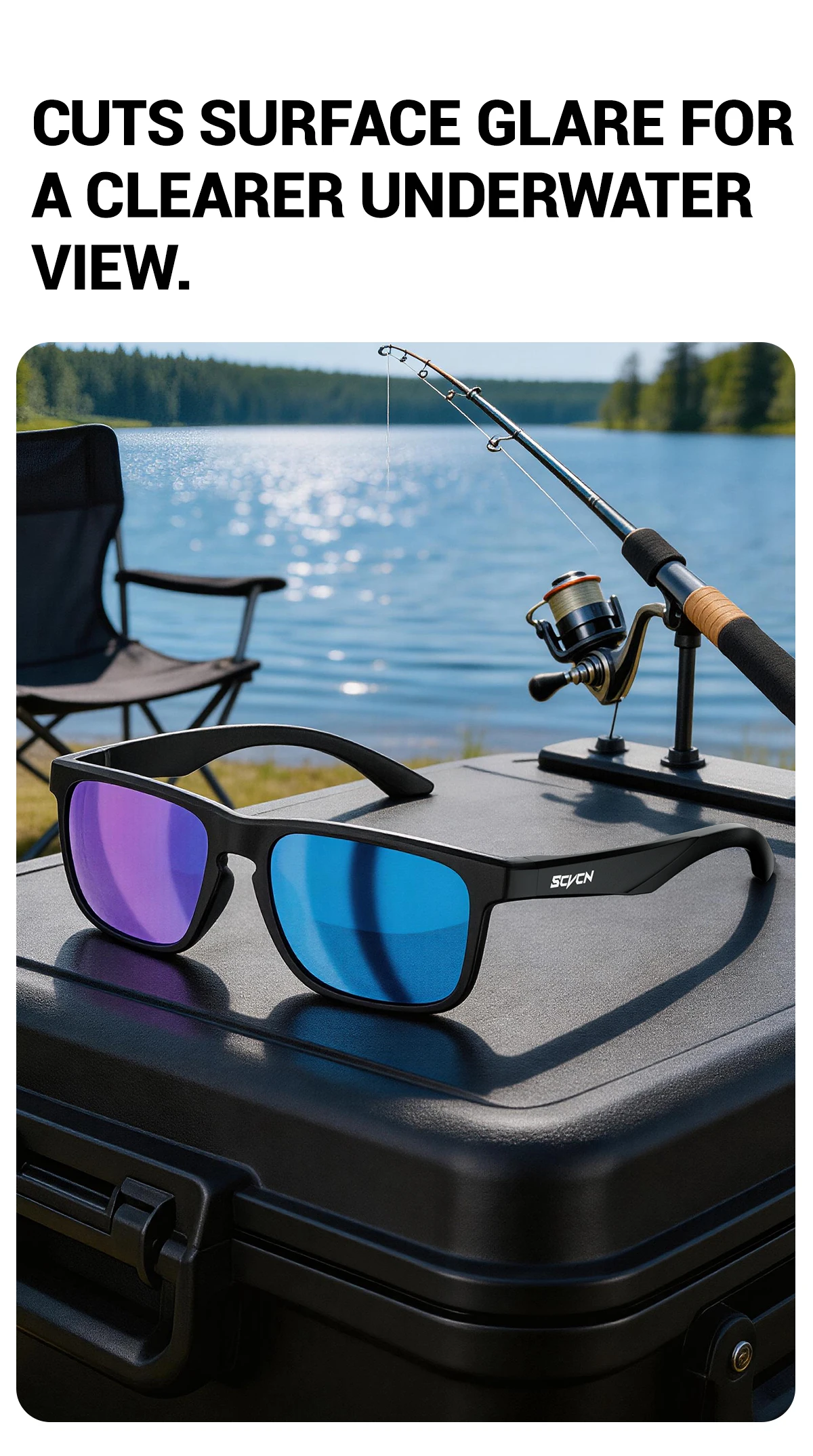 SCVCN Polarisierte Angelbrille Outdoor-Sportausrüstung Camping-Brille Fahrradbrille MTB Fahrrad-Eyewear Rennrad-Brille Nachtfahrbrille Golfbrille – Detail 5
