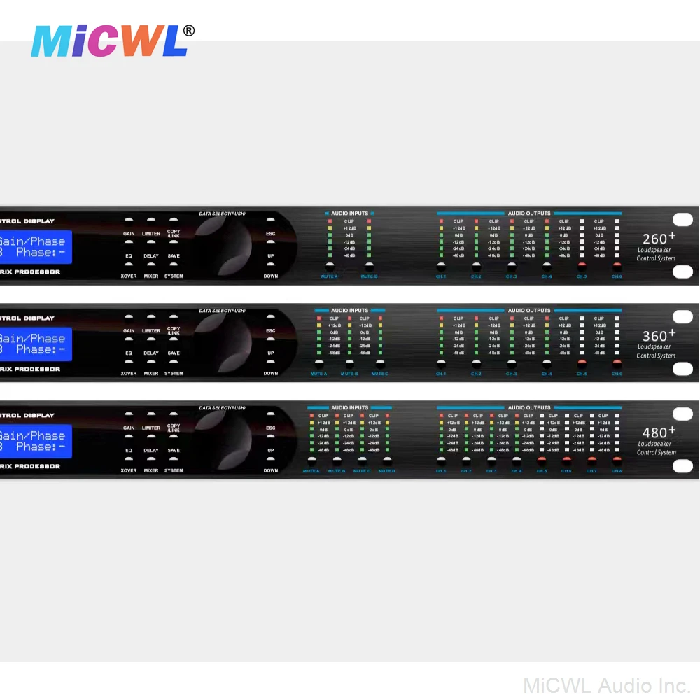 Processador de áudio digital profissional dbx260 3 em 6 saídas 260, gerenciamento de alto-falantes, efeito crossover de palco, software original para pc