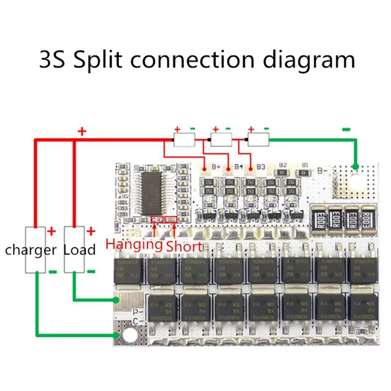 2X 3S BMS 12V 100A Li-Ion LMO Ternary Lithium Battery Protection Circuit Board Li-Polymer Balance Charging Module