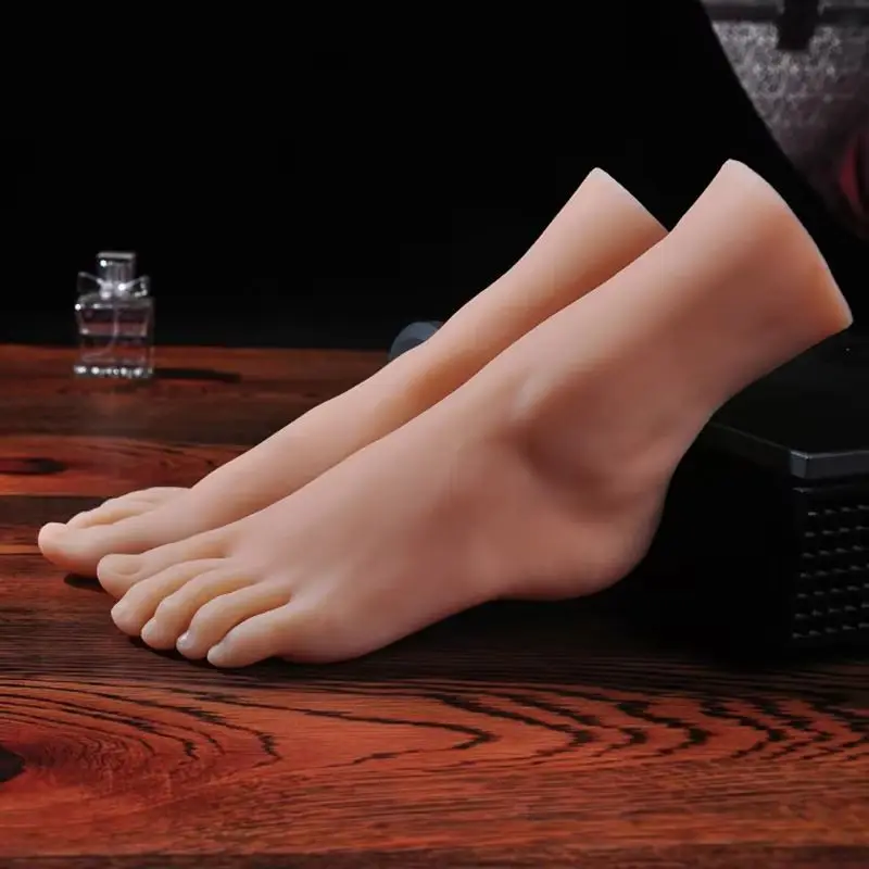 Lifelike Female Foot Model Fake Nail Practice Silicone Mannequin Feet  Manicure Shoes Jewelry Display Massage ZISHINE 3901