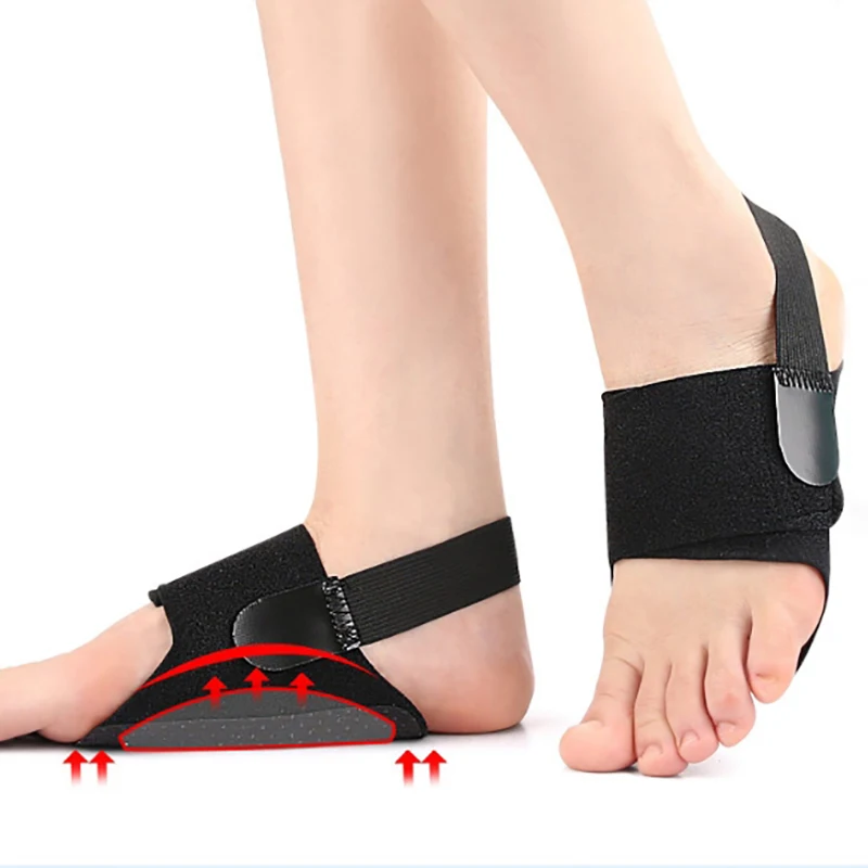 Arch Support Bandages para pés chatos, Envoltório de fascite plantar com gel Orthotic Pad, Alívio da dor, Design de alça antiderrapante