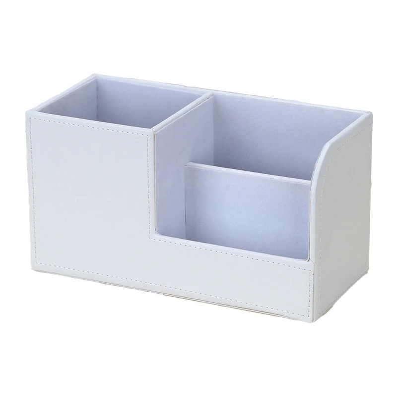 Couro Desk Organizer, Material de Escritório Titular, Papelaria, Caixa de armazenamento para cartão de visita, Caneta, Lápis, Remoto