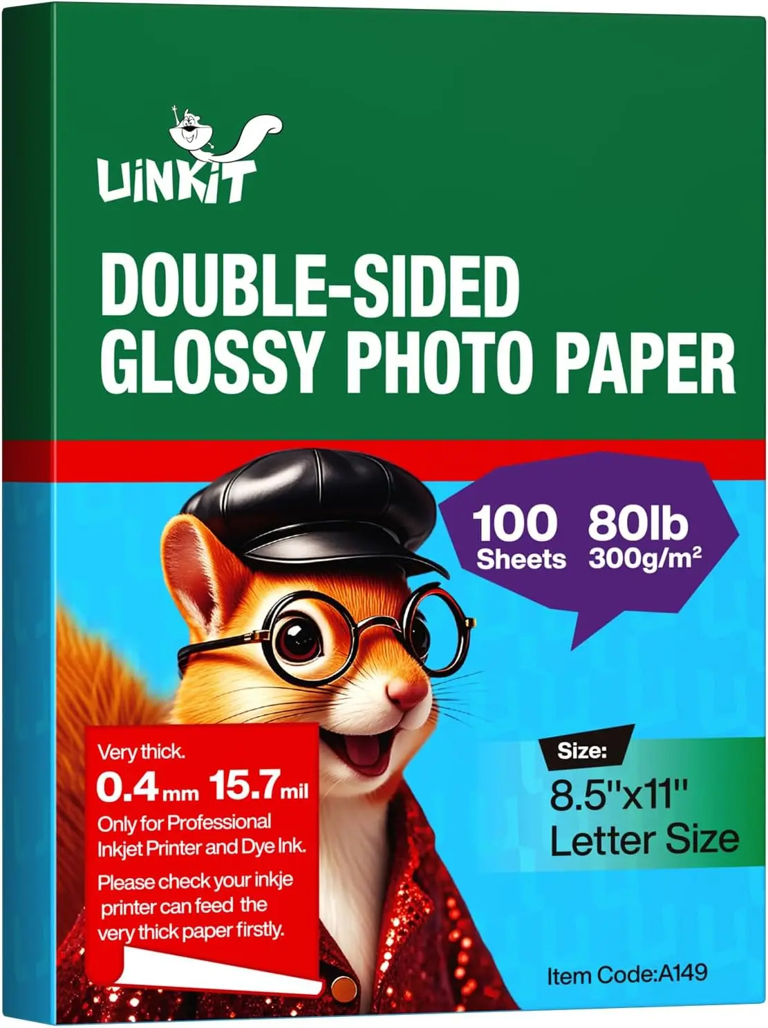 

Профессиональная фотобумага для струйной печати, 100 листов формата Letter, двусторонняя глянцевая бумага 80 фунтов для высококачественной печати