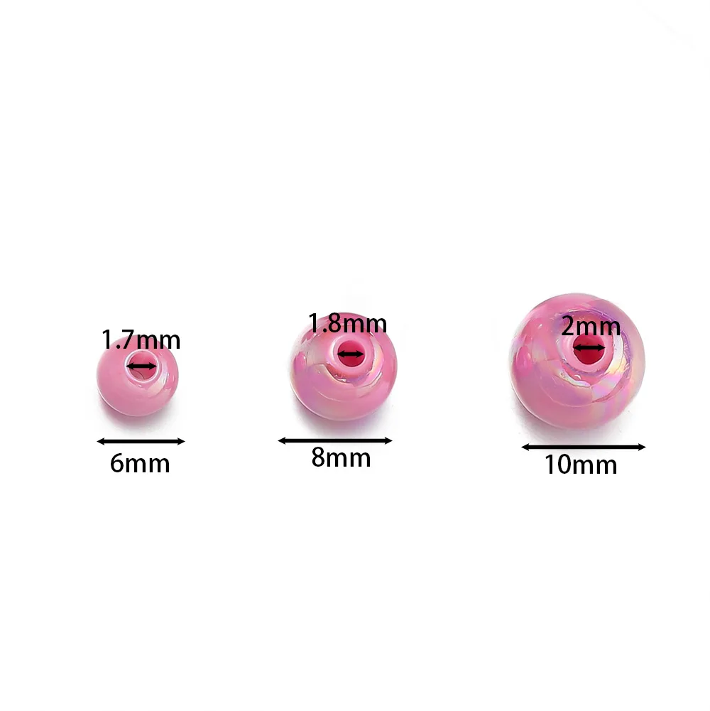 50/100pcs 6/8/10mm AB Color Acrylic Beads Round Loose Spacer Beads for Jewelry Making DIY Handmade Necklace Bracelet Accessories view 2
