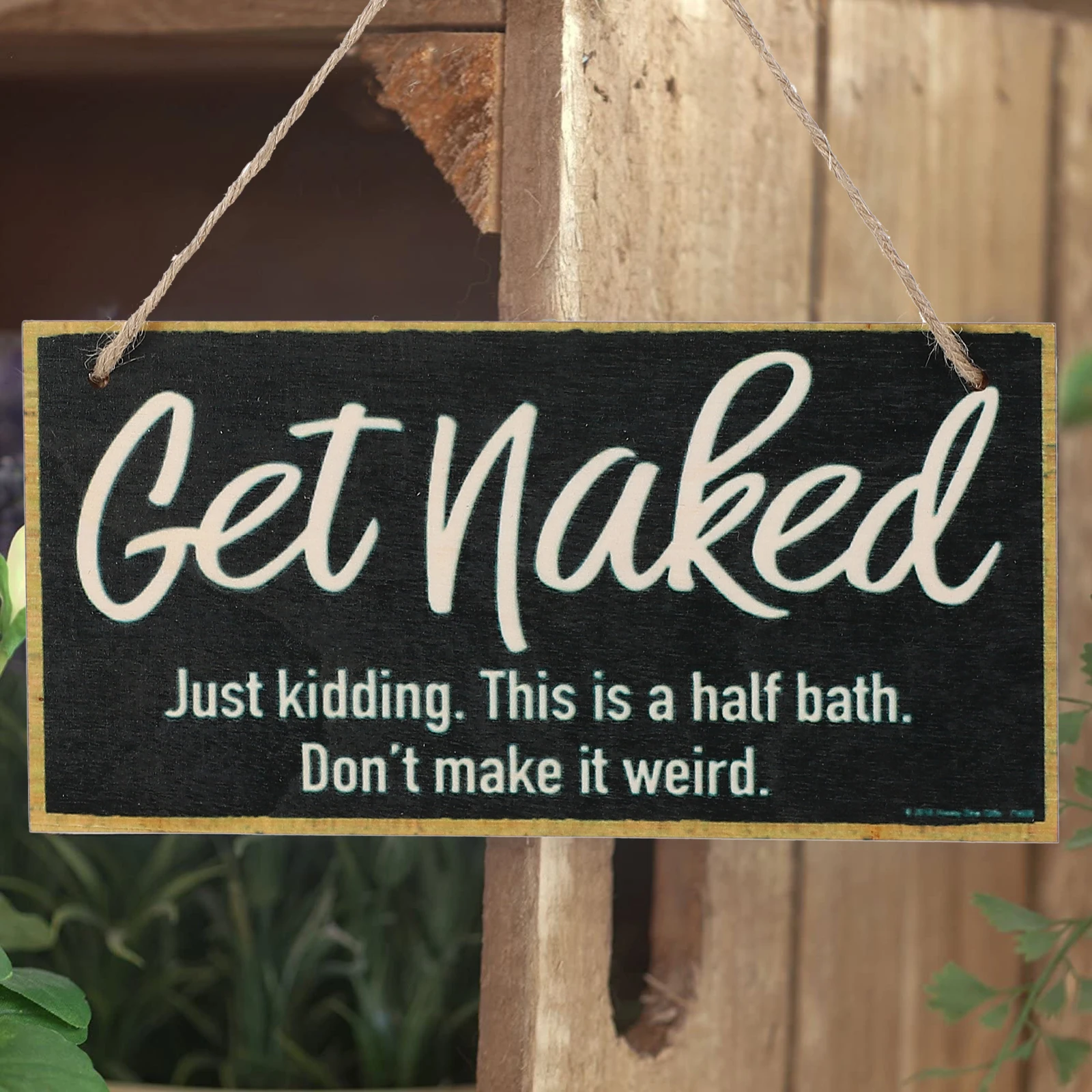 

5pcs Funny Signs Wooden Wall Art Decor Hanging Pendant Pre Drilled Wood Plaque Sign Humor Gift Family Friends Bathroom