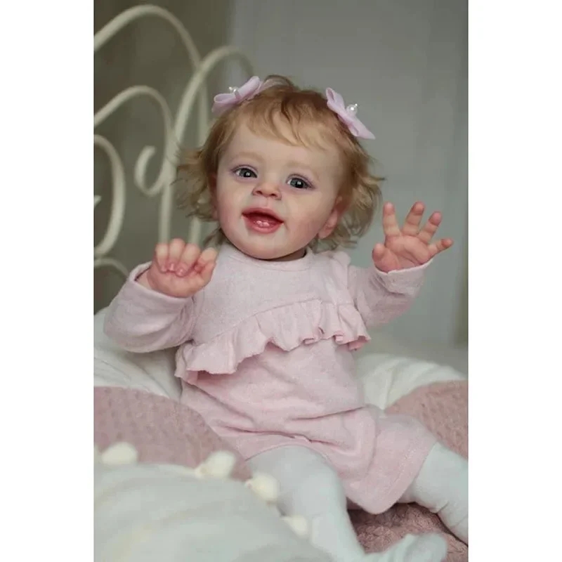 

60cm Reborn Toddler Doll Huge Baby Size Yannik Girl 3D Skin Visible Veins Collectible Art Doll