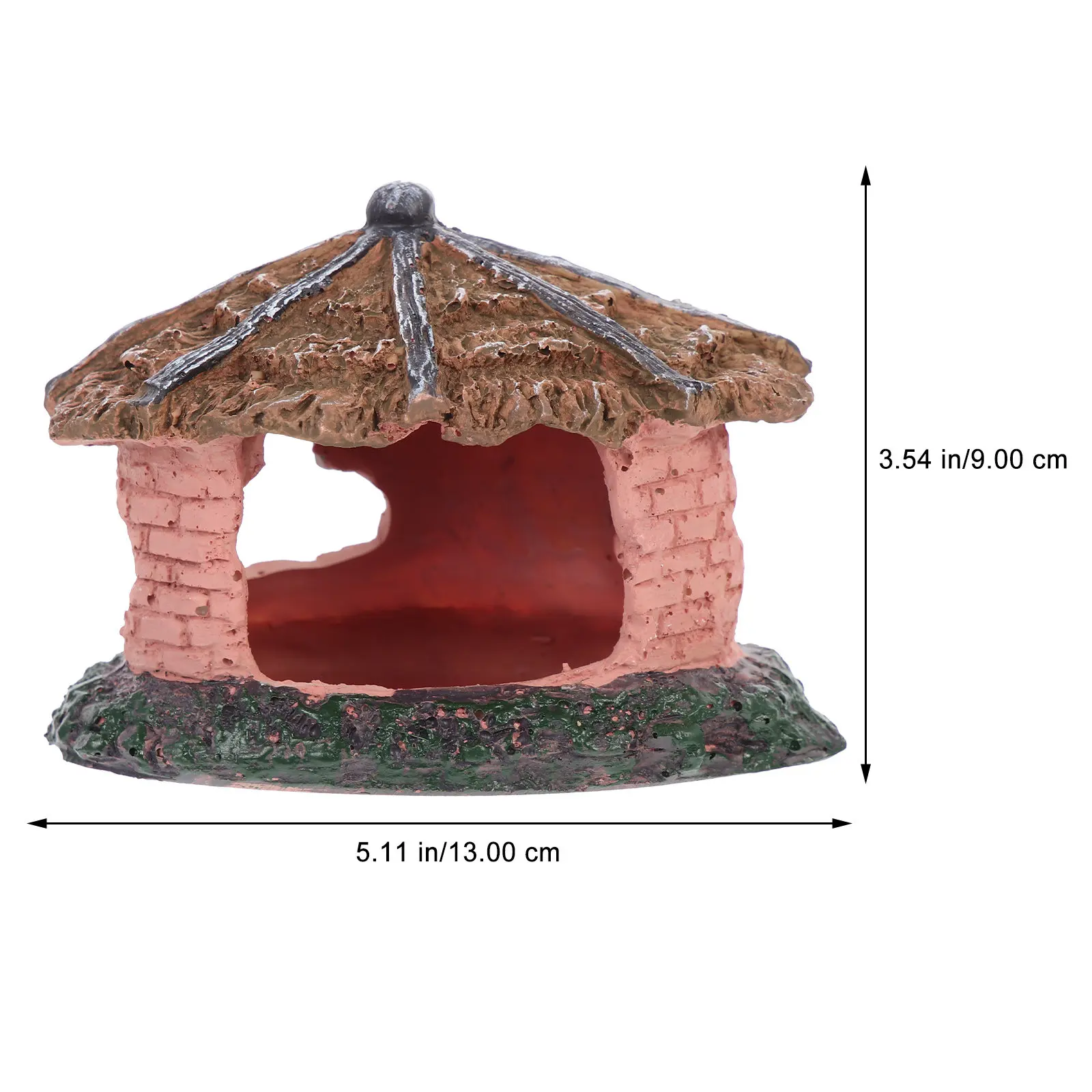 Resin Reptiles Hiding Cave Natural Cottage Shelter Rest Area Enhance Appetite Promote Growth Terrarium Decor Reptile Box