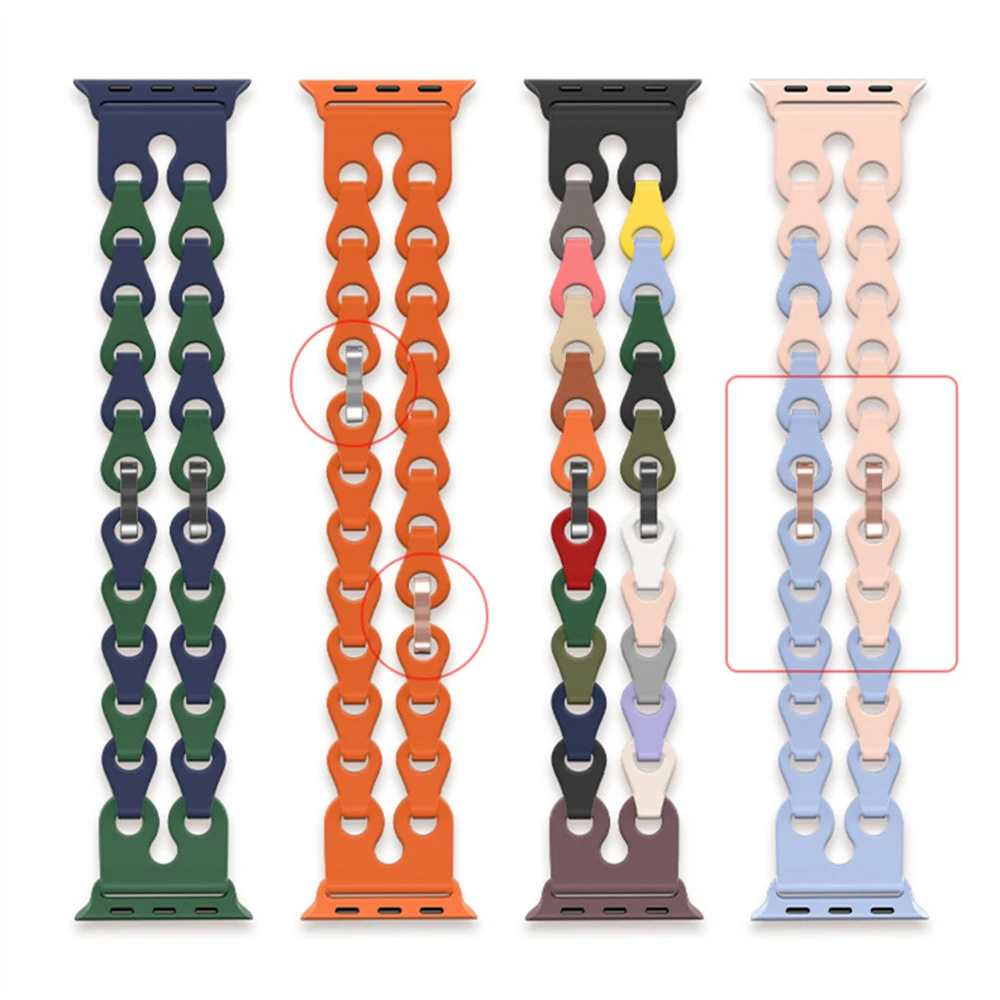 New Fashion Hollow band for iwatch S9 ultra2 Watch Silicone Strap Replaceable Wrist Bracelet