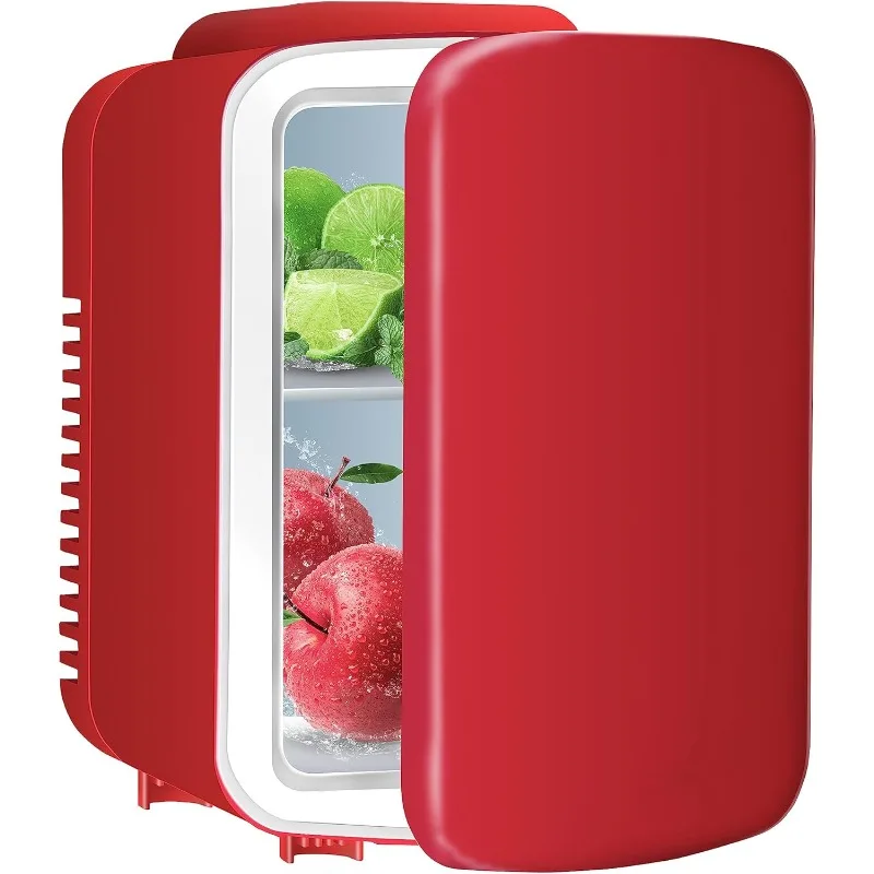 

Mini Fridge, 4L/6 Cans Portable Cooler and Heater Freon Free Small Refrigerator for Skincare, Drinks, Food, Cosmetics