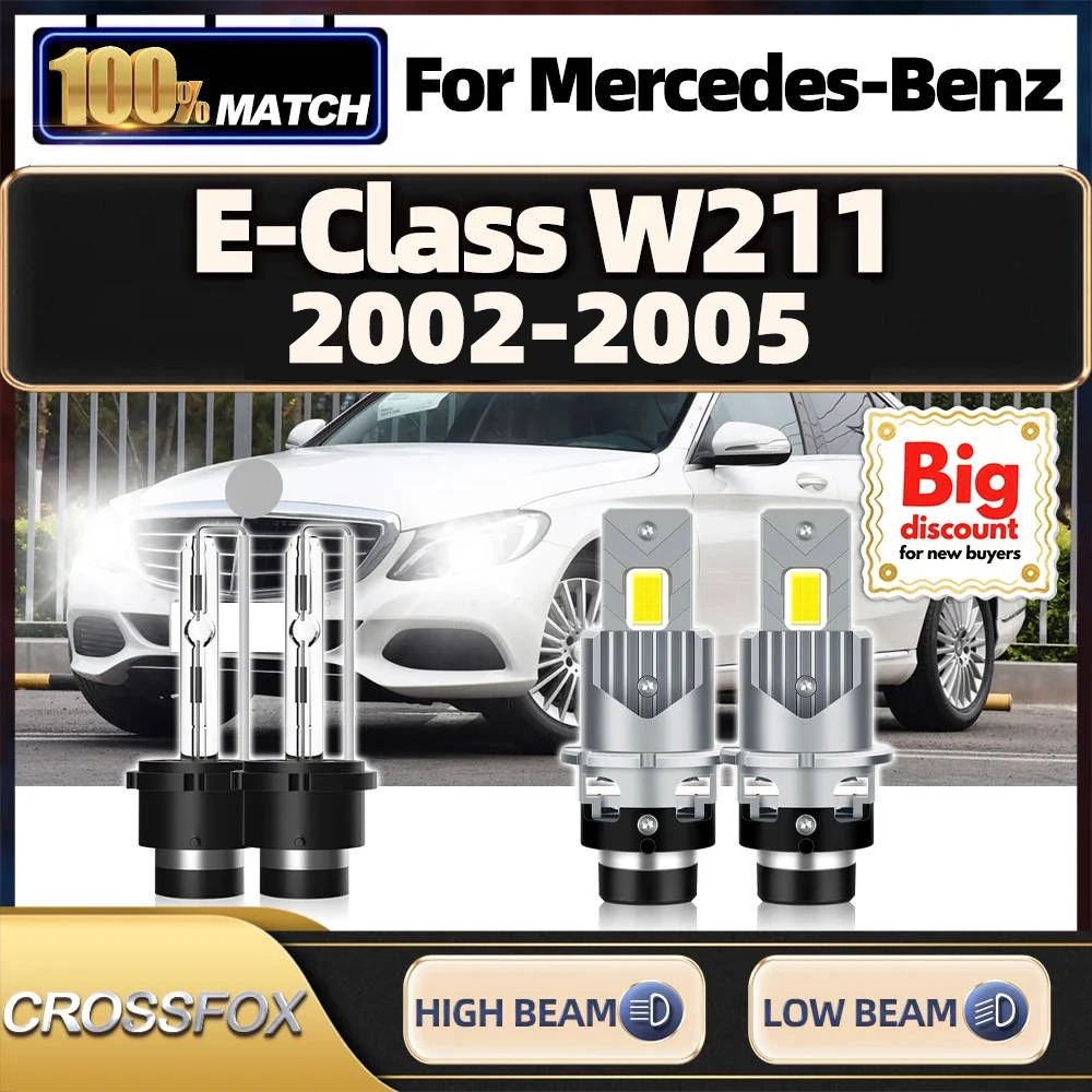 D2S LED Headlight Bulbs 60000LM 150W HID Xenon Light Plug&Play Car Lamp 6000K For Mercedes-Benz E-Class W211 2002 2003 2004 2005