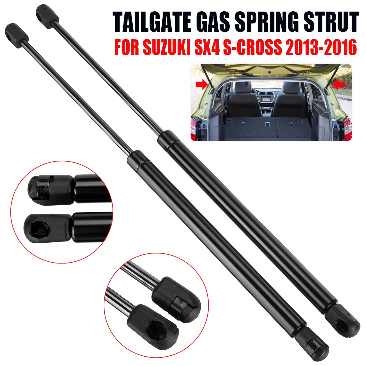 

2X Rear Tailgate Trunk Lift Support Gas Spring Strut For 2013-2019 SUZUKI SX4 S-Cross 81850-61M01 Extended Length:472mm