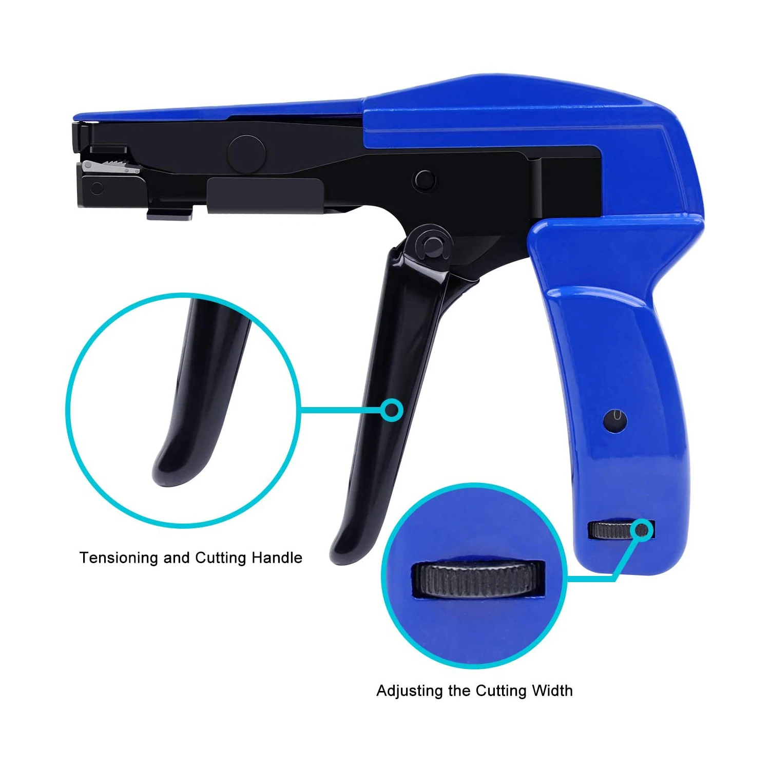 Cable Tie Gun,Knoweasy Fastening Cable Tie Tool,Die-Cast Steel Flush Cut Zip Tie Gun with Steel Handle for Nylon Cable Tie