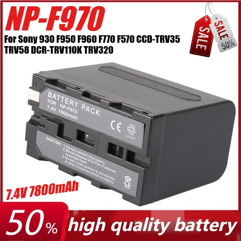 

7.4V 7800mAh NP-F970 NPF970 F970 Battery for Sony 930 F950 F960 F770 F570 CCD-TRV35 TRV58 DCR-TRV110K TRV320