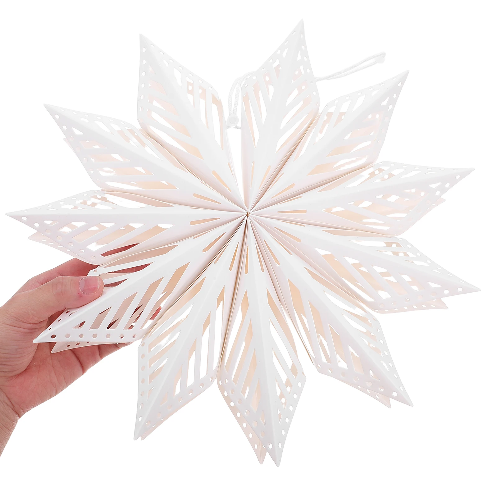 

2pcs Foldable 3d Snowflake Hanging Decorations Paper Craft Ornaments For Christmas Trees Indoor Ceiling Winter Party And Holiday