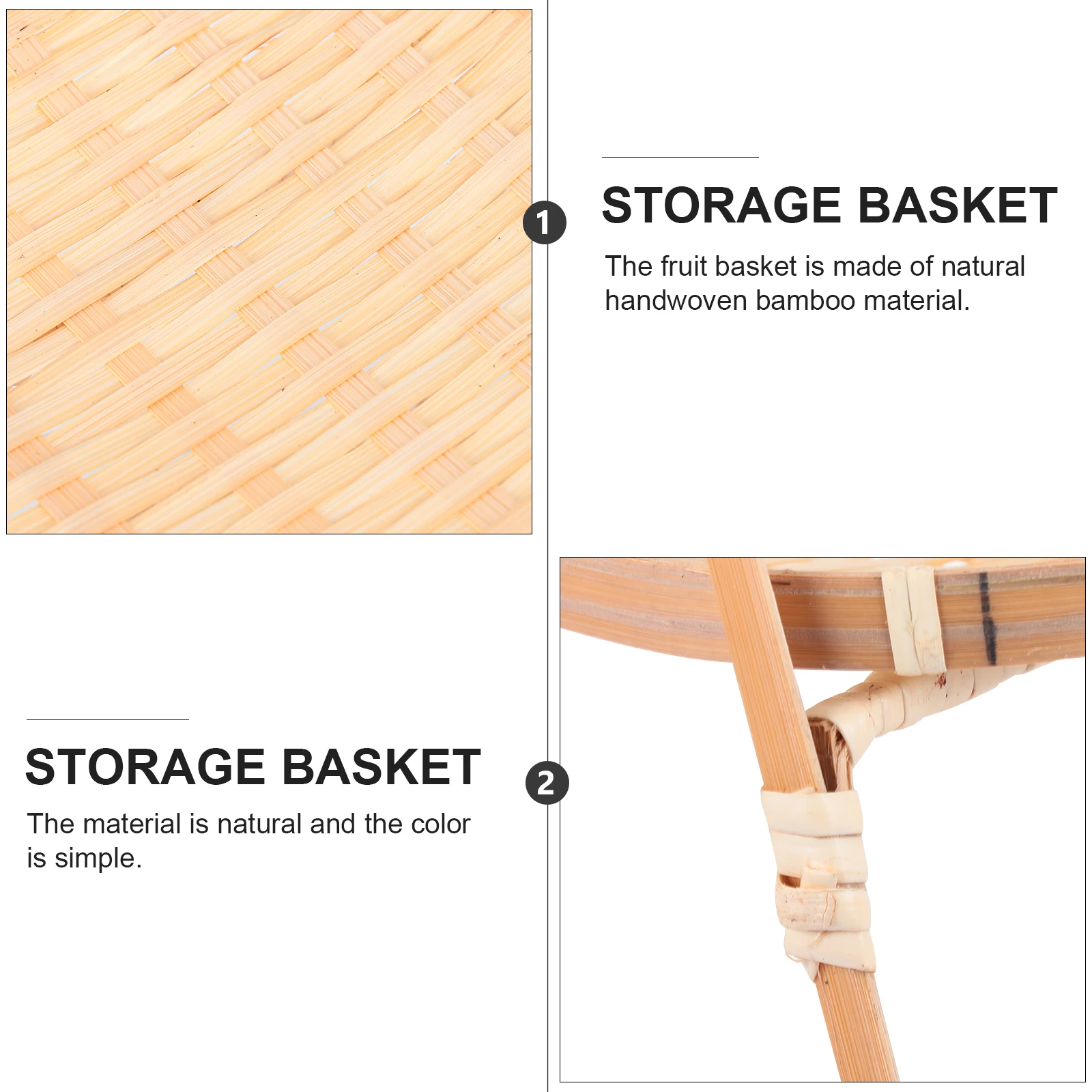 

Bamboo Snack St Fruit Basket H made Woven Adornment Storage Container Veggie Tray Eco friendly Material Lightweight