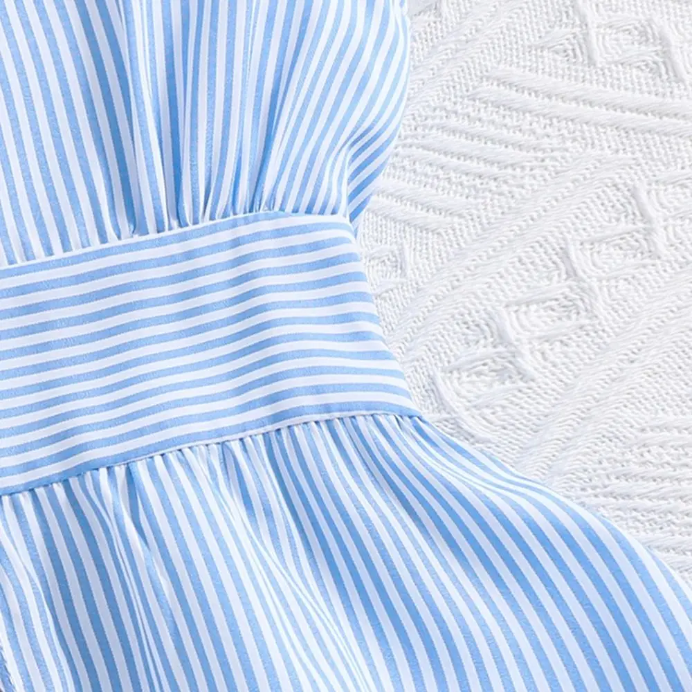Fashion Summer Kids Dress Sweet Stripes Dopamine Dress Fresh Breathable Girls Dress