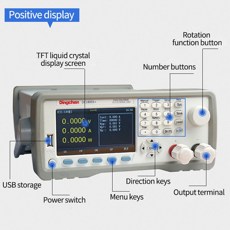 Imagem -03 - Electronic Load Tester Battery Capacidade Tester Teste de Energia Envelhecimento Tester 150v 40a 500v 15a 200w 600w dc