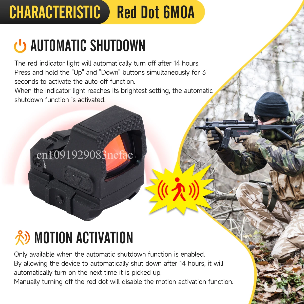 DF-CCW Red Dot Sight 6MOA Compact 1x20mm Optik Taktis Berburu Berkinerja Tinggi untuk Pistol RMS Footprint, dengan Tanda Asli