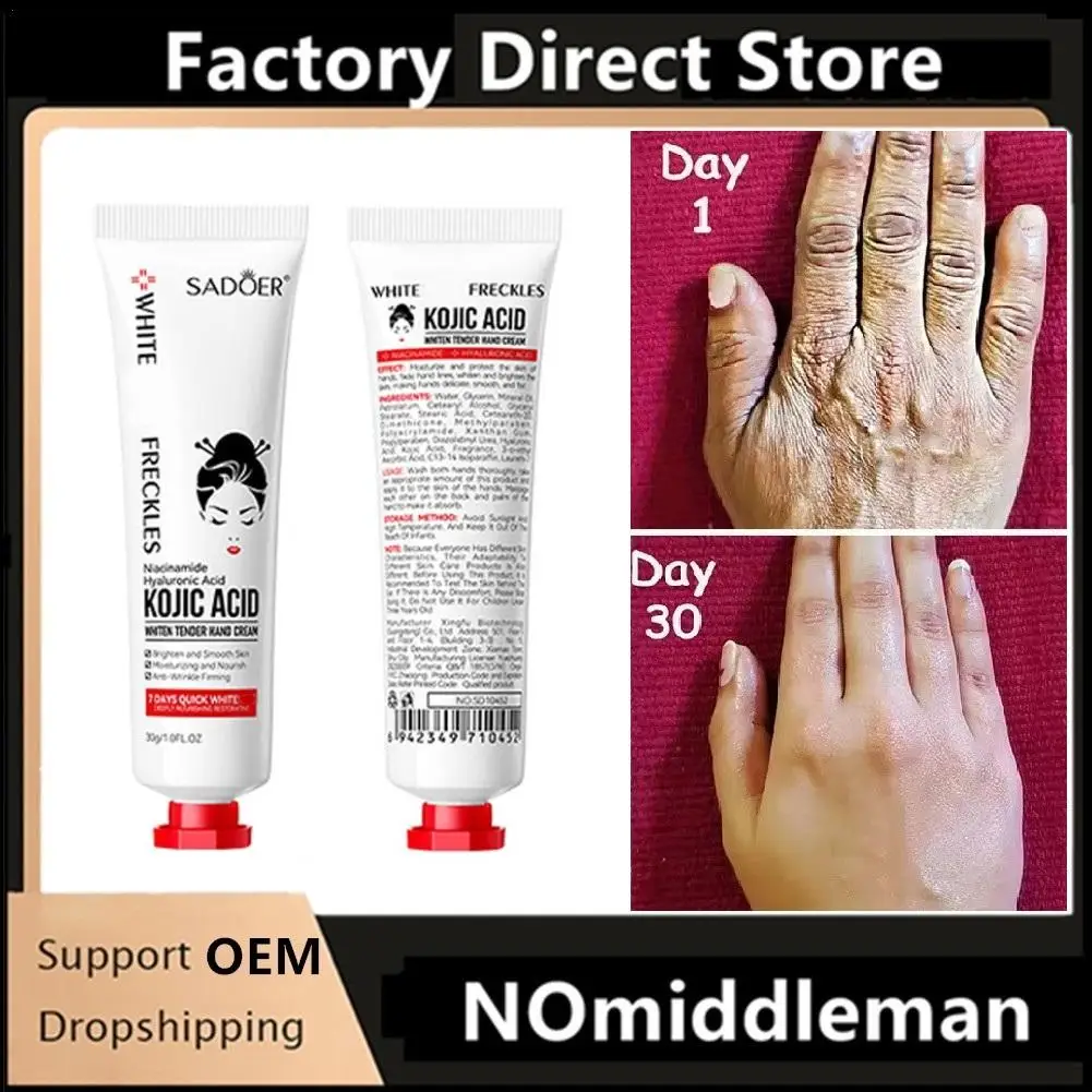 Kojic Acid Fade Dull Hand Cream Body Fast Smooth Nourish Cream Lightening Black Skin Brightening Moisturizing Korean Skin Care