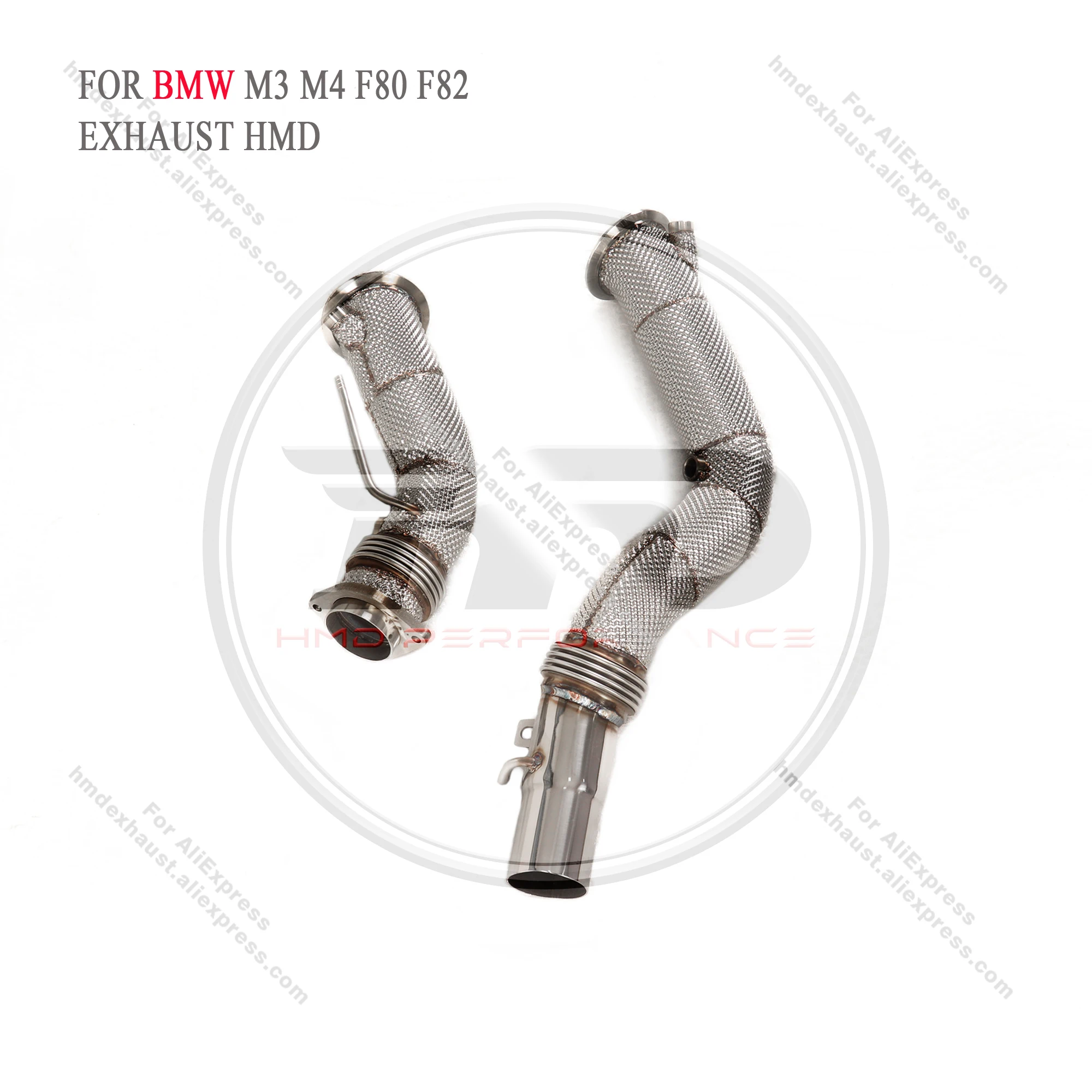 HMD 2014+ For BMW M3 M4 F80 F82 S55 3.0T stainless steel heat shield Without catalytic Downpipe Factory direct sales